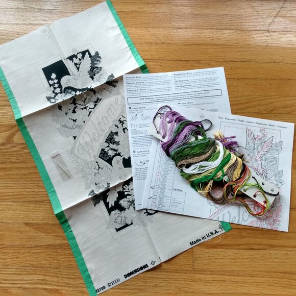 Vintage Hummingbird Welcome Cross Stitch Kit by Dimensions - Picture 10 of 12